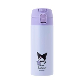 Sanrio 389366 One-Touch Stainless Steel Bottle, Chromi, Capacity: 12.5 fl oz (370 ml)