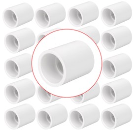 20 Pack 3/4" PVC Pipe Coupling Adapter Pipe Fittings (Socket x Socket) Contractor Pack Schedule 40 Heavy Duty 3/4 Inch PVC Slip Socket Connectors for DIY PVC Shelf Garden Support Structure, White