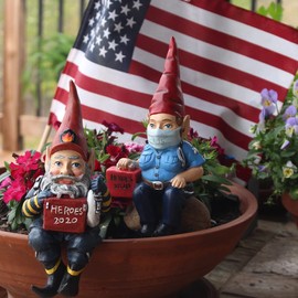 Generic Fireman and EMT Paramedic Garden Gnome Statues – Special Edition 2020 Commemorative 10inch H Shelf Sitter Gnome Figurines - Set of 2 by Hometown Heroes, Multicolor, 10inch Tall