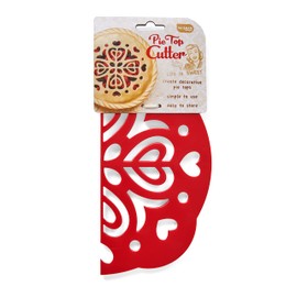 Talisman Designs Pie Top Cutter | Pie Crust Cutter | Pie Decorating Tools | Pie Pastry Baking Accessories | Stencil Crust Cutout | 10-Inch | Hearts Design | Red