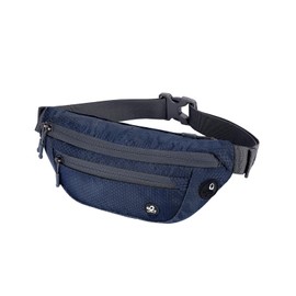 WATERFLY Bum Bag Sport Small: Sporty Unisex Waist Bag Stylish Lightweight Hipbag for Outdoor Travel Hiking Travel Men Women, darkblue, Sports