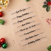 Outus 4 Pcs Merry Christmas Words Clear Stamps Blessing Sentiment
