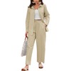 Zeagoo Women Linen Suit Two Piece Outfits Summer Beach Linen