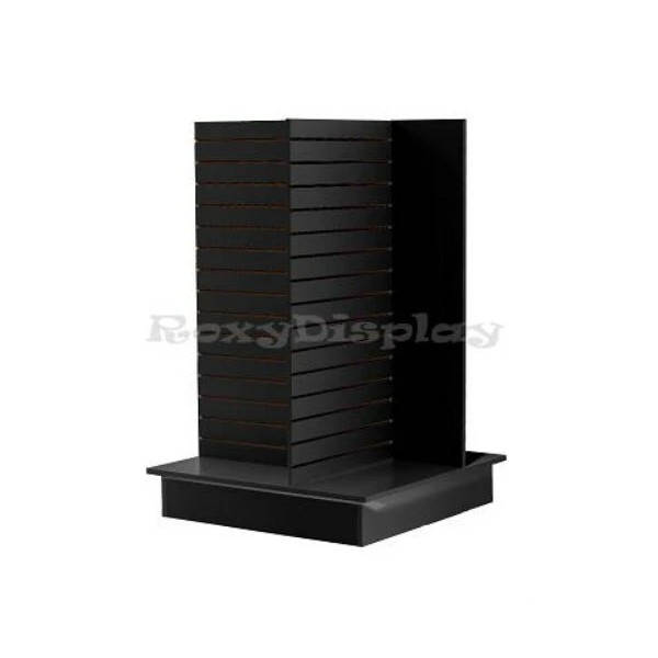 Roxy Display Slatwall Unit Black Color 4 Way Showcase Display
