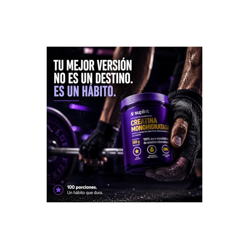 Creatina Monohidratada Micronizada 200 Mesh Suplemento Deportivo Polvo 500 100