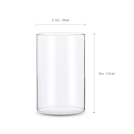 Devilfire 6 Inches Tall (15 cm) Clear Glass Cylinder vases,Set of 12 Pack,Vases for Centerpieces,Wedding Decorations,Bulk Cylinder Flower& Plant Vases,Floating Candle Holder for Home, Party.