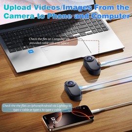 7JI Mini Body Camera 1080P -64GB Wearable Action Body Cam, Magnetic Lanyard, Thumb Size Hands Free Recording Body Worn Camera for Pets, Travel, Work, Water Sports, Outdoor Adventures(Black)