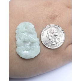 Dahlia Chinese Zodiac Jade Necklace, Real Grade A Certified Burma Jadeite, Adjustable Lucky Red Cord, Tiger Q90