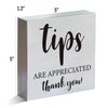 Farmhouse Tips are Appreciated Thank You Wooden Box Sign Rustic