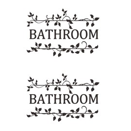 HAOHUODUO 2 Pieces Black Vine Bathroom Wall Decals Sticker Bathroom Wall Stickers for Bathrooms Decor Vinyl Bathroom Wall Decor Bathroom Decals for Walls Bathroom Decor Wall Art 11.4x7.8 Inch