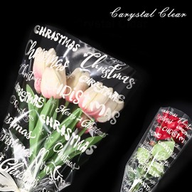 SULOLI 100 Ft x 32 In Christmas Cellophane Wrap Roll - Xmas White Letter Cellophane Wrap for Christmas Gift Baskets Flowers Party Decoration