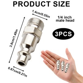 Compressed Air Coupling, Compressed Air Connection Set with 1/4 Inch Male Thread, Compressed Air Couplings, Pneumatic Connector, Quick Coupling Compressed Air with Thread