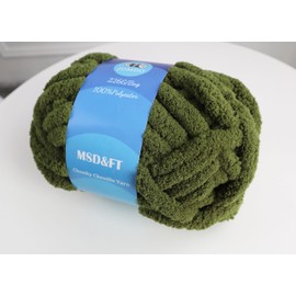 MSD&FT 4 Skeins Chunky Chenille Yarn Blanket Yarn (Green)