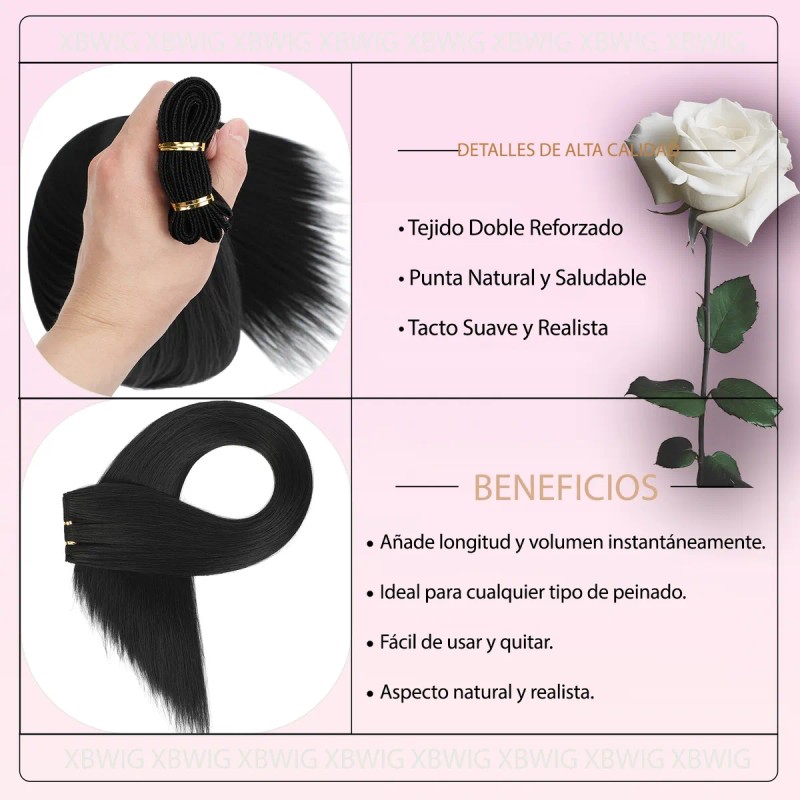 Extensiones Naturales De Cabello Cortinas Extra 30 PLG 220g
