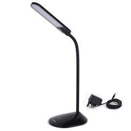 TEKLED® LED Desk Lamp | Stepless Dimmable with Flexible Gooseneck | 6W Capacitive Touch Switch with 3 Color Levels | Eye Protection for Bedside Reading, Office Work, Students | Energy Class A+