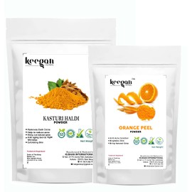Keegan Natural Kasturi Haldi & Orange Peel Powder For Face and Skin Care (100gm+100gm) (Turmeric & Santra Chilka Powder)
