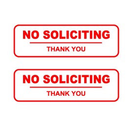 XTRAYXRAY No Soliciting Sign No Soliciting Sticker Decal for Home House Door Office Wall Window Die Cut Self-adhesive 2Pcs (Red)