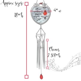 Mother Memorial Wind Chimes - When Cardinals Appear Angels are Near - Windchimes for The Loss of a Mother - 18" H