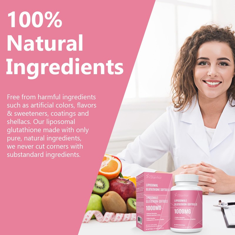 Liposomal Glutathione Soft Capsules, Highly Effective Glutathione Supplement 1000 mg