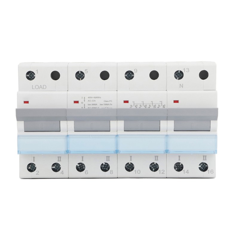 400VAC Dual Power Manual Transfer Switch DIN Rail Mount Single