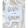Crystal Snow Glow Handmade Nail Tips - Short Square /