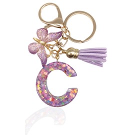 TOMOTHY Initial Key Chain Initial Charm Bag Charm Alphabet Cute, c