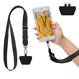 Phone Lanyard, Adjustable Cell Phone Strap for Around The Neck Lanyard-Black