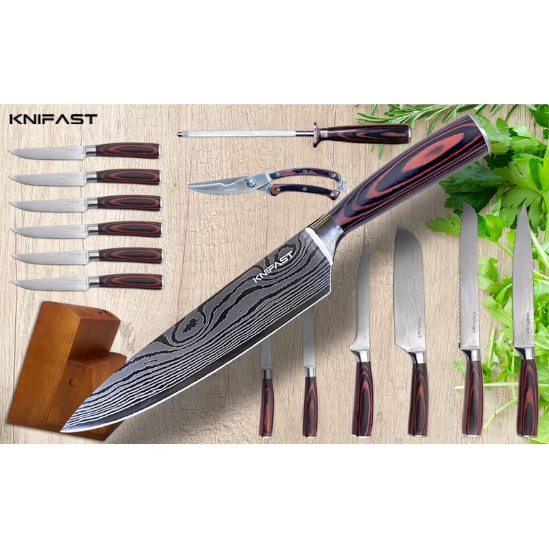 Knife Set 16-Piece Kitchen Knife Set With Wooden Block, Germany