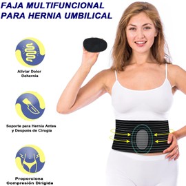 Faja para Hernia Umbilical Hombre y Mujer, Faja para Hernia Inguinal Hombre y Mujer con Almohadilla de Compresión,Faja Inguinal para Hombre y Mujer para Ombligo, Hernias, Abdomen, Vientre (S/M, CM, 16)