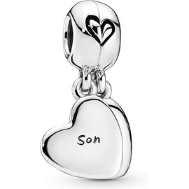 PHCLASY Mother and Son Hearts Charms Compatible for Bracelets Holiday Pendant Beads Charm Jewellery Present for Women Valentine's Day and Mother's Day