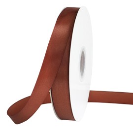 7/8 in Brown Satin Ribbon 100Yards, Polyester Ribbon for Wedding,Hair String for Craft, Flower Bouquets,Gift Wrapping,Easter Graduation Decor