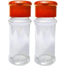 2Pcs Red Small Plastic Clear Salt Pepper Shaker Seasoning Jar Vinegar Cruet BottlePot Kitchen Accessories, Travel, Convenient Clear Spice Dispenser Salt Shakers，Salt and Pepper