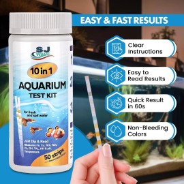 Sj Wave 10 in 1 - Aquarium Test Strips | 100 Fast & Accurate Strips | Fish Tank Aquar...