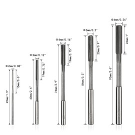 Chucking Reamer Set HSS Straight Shank High-Speed Steel Reamer Set Straight Flute Milling Cutter H7 Tolerance (2mm 3mm 4mm 5mm 6mm 7mm 8mm 9mm 10mm)9pcs