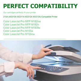 PM Colori 215A Black Toner Cartridges Compatible for HP 215A W2310A for HP Color Laserjet Pro MFP M182nw M183fw M182 M183 Color Laserjet Pro M155a, M155nw Printer Ink (2 Pack)