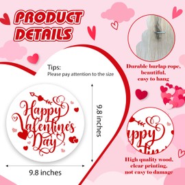 Happy Valentines Day Door Decor,Red Hearts Love Wall Decor Love Sign,Valentines Day Decor, Wooden Hanger Sign For Outdoor Home Farmhouse Wall Window Yard.(014)