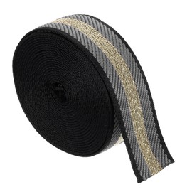 sourcing map 5 Yards Nylon Webbing Strap, 1 3/8-inch(38mm) Striped Webbing Straps Nylon Heavy Duty Webbing Strap Nylon Strap Belt for Backpack Crafts, Gray