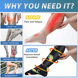 7 Pairs Graduated Copper Compression Socks Women & Men Circulation 20-30 mmHg-Best for Running,Nurse,Travel,Cycling