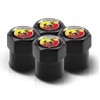 Black Dust Valve Cap with Ultra Gloss Black Abarth Logo.