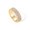 PAVOI 14K Yellow Gold Plated Cubic Zirconia Wide Eternity Statement