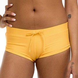 Body Glove Women's Standard Smoothies Sidekick Solid Sporty Bikini Bottom Swimsuit Short, Canary