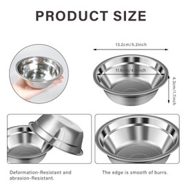 16 Pcs Pets Bowl Bulk 15 oz Pet Feeding Bowl Stainless Steel Dog and Cat Bowls Pet Feeder Metal Small Puppy Raised Food and Water Bowls for Small Medium Pets Supplies