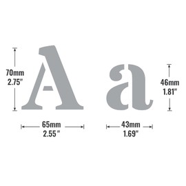 Dovetails Vintage 7 cm Tall Letter Stencil Kit - Roman Style Upper and Lower Case with Numbers and Symbols.