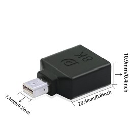GINTOOYUN Displayport Female to Mini Displayport Male Adapter 8K DP Female to Mini DP Male Audio Video Adapter for Desktop Hosts, Laptops, Monitors, HD TV etc (Style 3)
