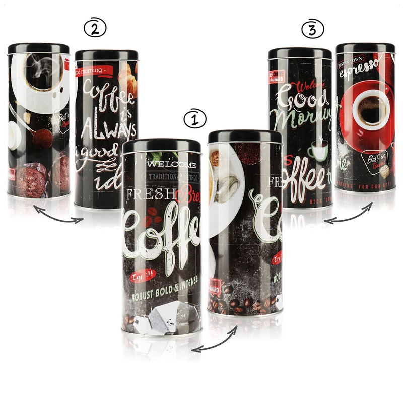 com-four® Coffee Pod Tins, Decorative Tin, Storage Containers for Coffee