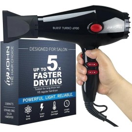JOHN Super Fast Drying Hair Dryer Ionic 2200W Professional Salon Blow Dryer