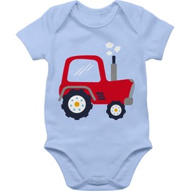 Shirtracer - Baby Bodysuit Boy Girl - Tractors - Children's Tractor, 1 baby blue
