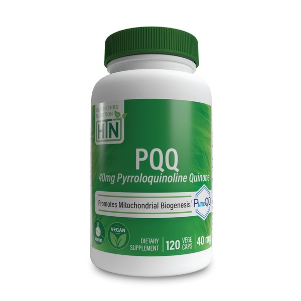 Health Thru Nutrition PQQ 40mg Pyrroloquinoline Quinone as PureQQ | Promotes Mitochondrial Biogenesis | Vegan, Non-GMO Gluten Free (Pack of 120)