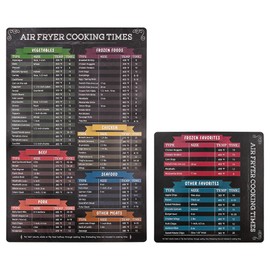 Namvo 2 Pieces Air Fryer Cooking Time Chart Magnetic Accessories Airfryer Accessories Quick Start Guide for Cooking