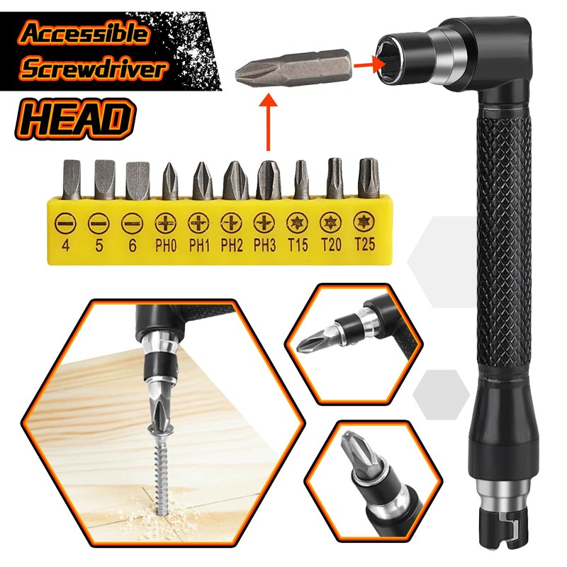 HOMIKLSA 20 pieces 105° angle screwdriver attachment set, angle attachment